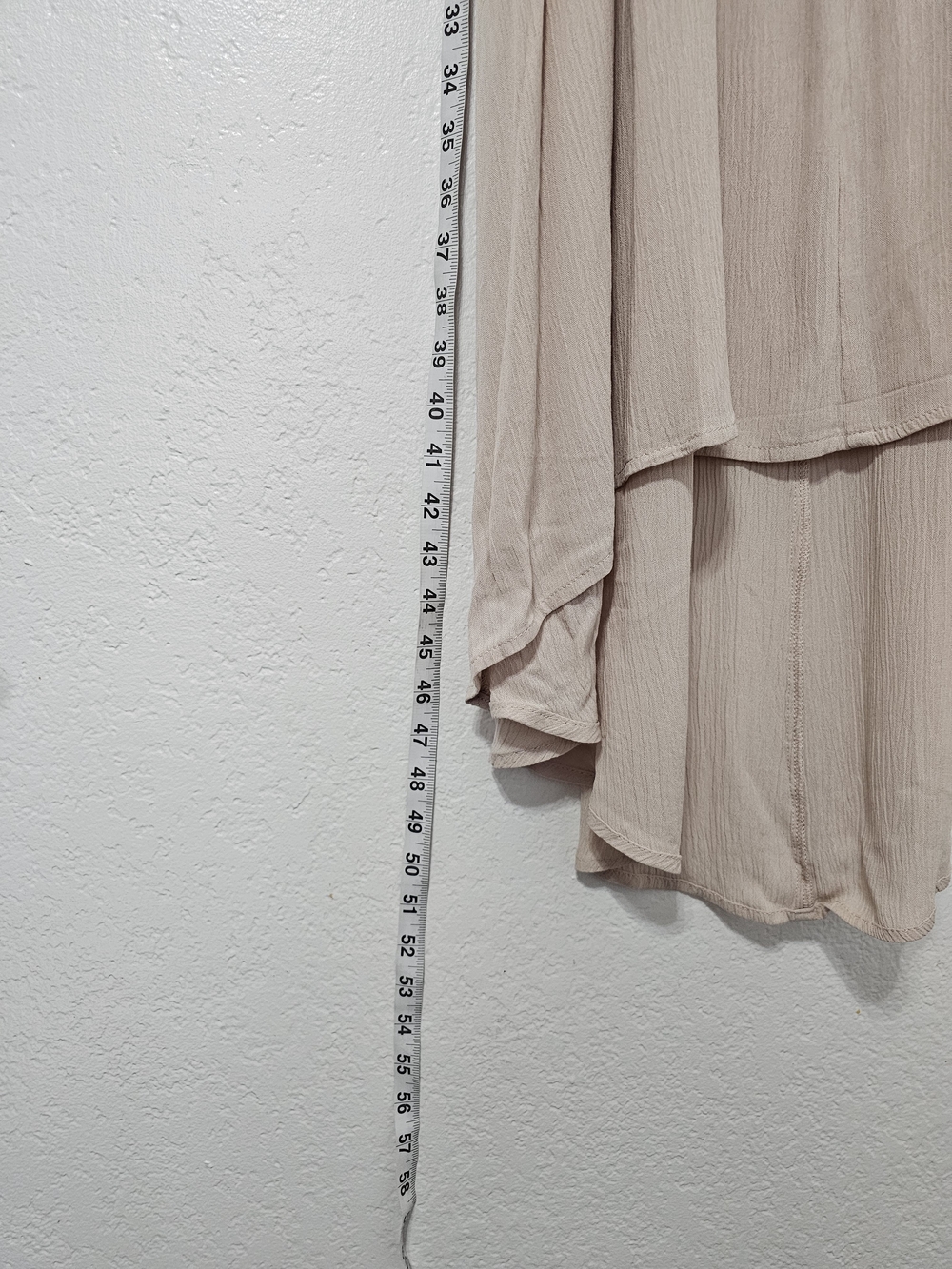 LUNIK Boho Embroidered High Low Maxi Dress Large Beige Blush Rayon Tassel Fiesta - Picture 6 of 7